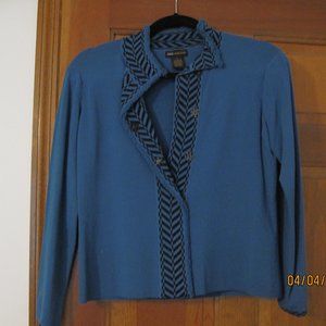Grace Dane Lewis Turquoise Front Button Cardigan-S